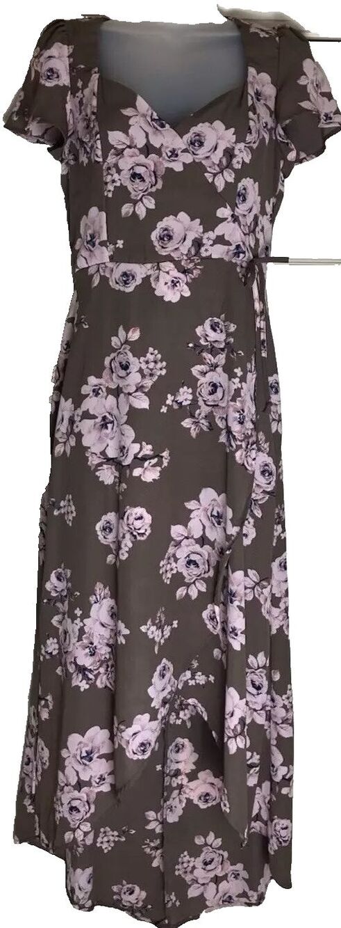 Lily Rose Y2K Women’s Babydoll Floral Midi Dress Size S Fairy Bloomcore Romantic
